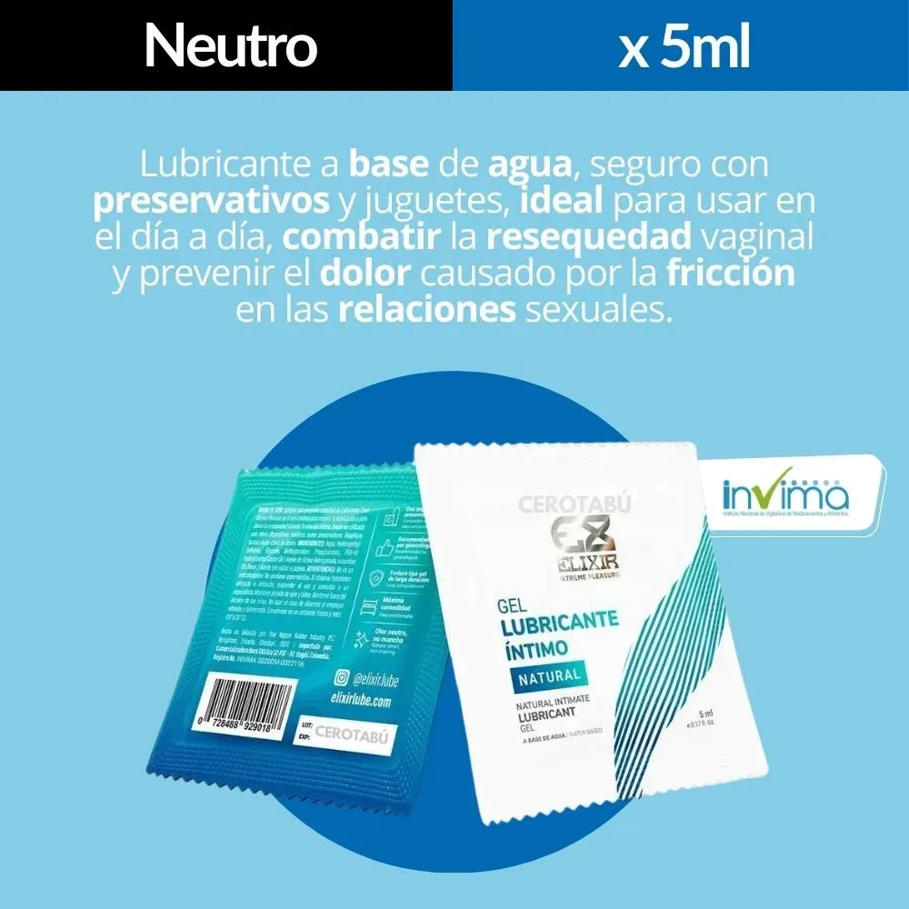 Lubricante Intimo Neutro + Retardante Sexual + Multiorgasmos