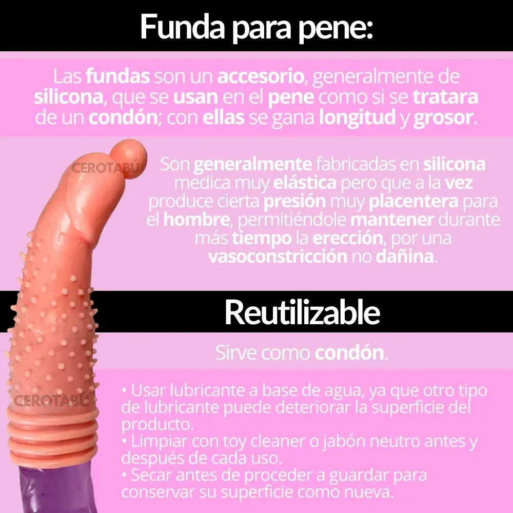 Funda Para El Pene + Lubricante Neutro + Potenciador