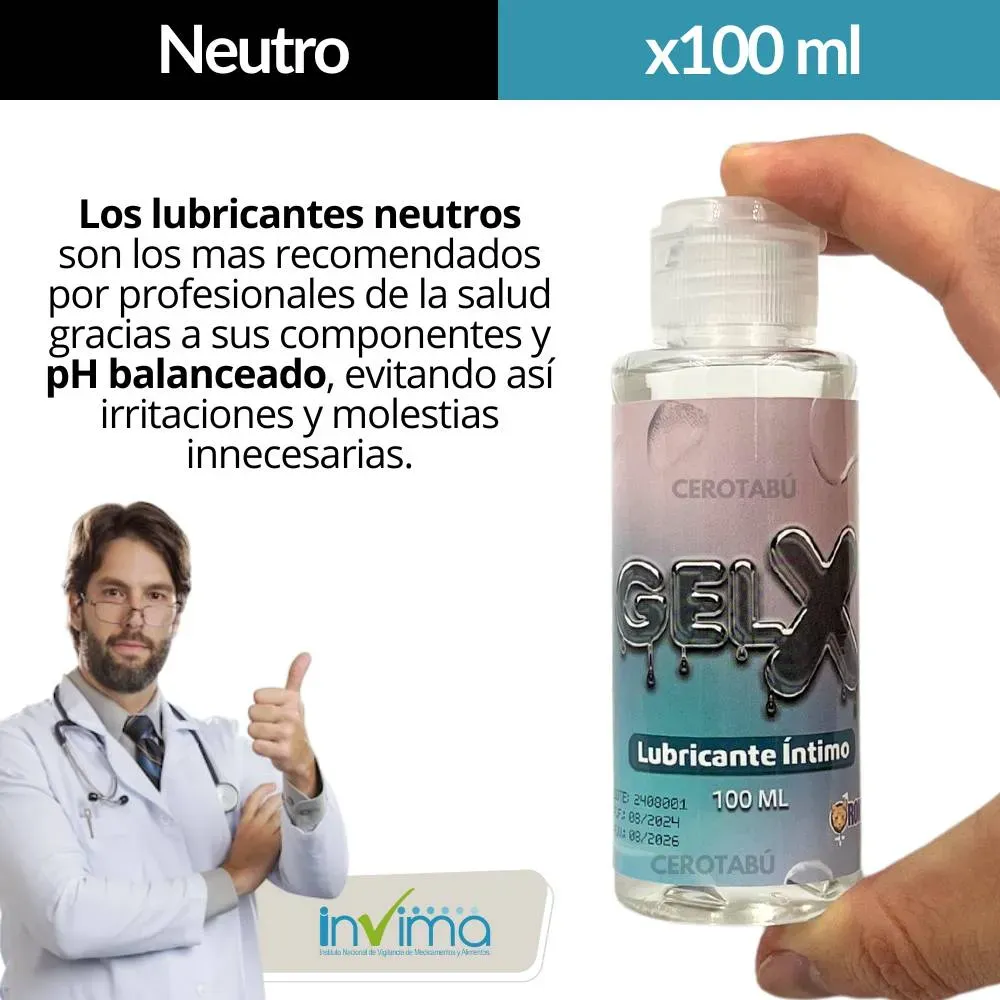 Lubricante Intimo Neutro Gel A Base De Agua Natural 100ml