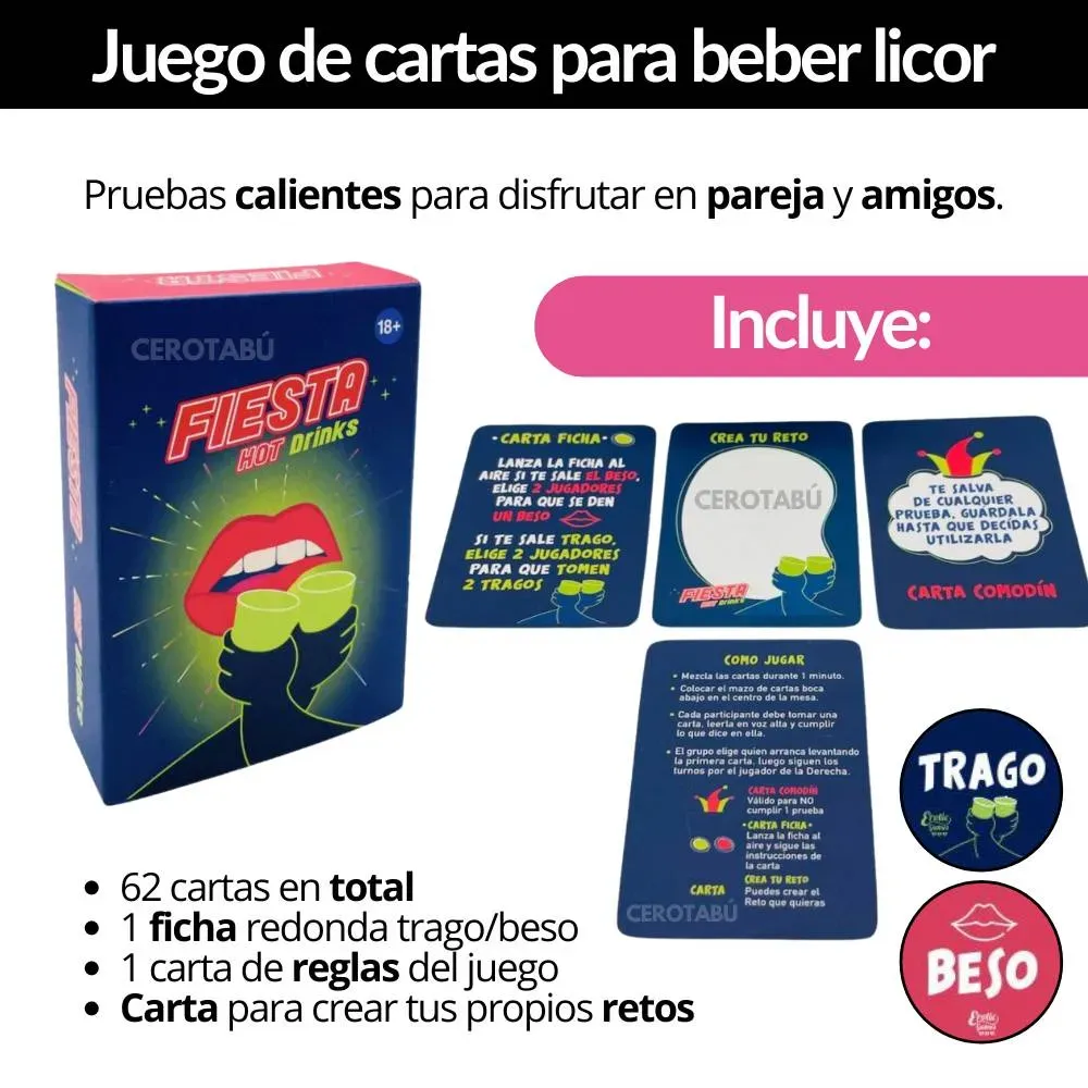 Juego De Mesa Erótico Cartas Para Adultos Fiesta Hot Drink 