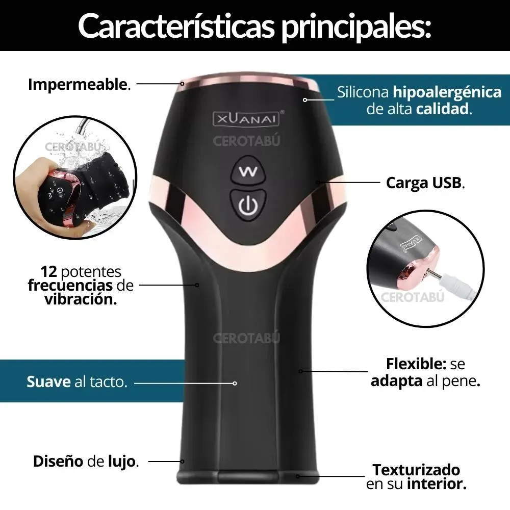 Vibrador Vagina Masturbador Masculino Con Textura Premium