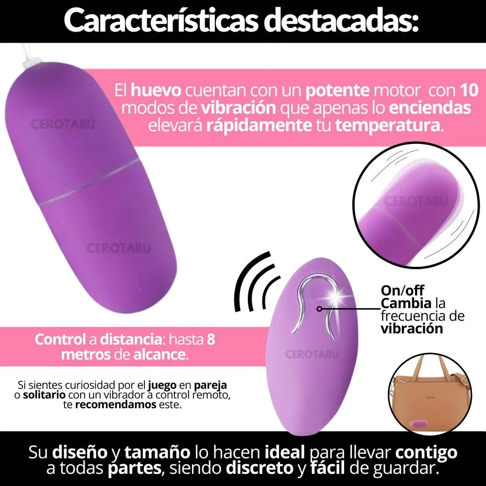 Huevo Vibrador Inalámbrico A Control Remoto Juguete Sexual