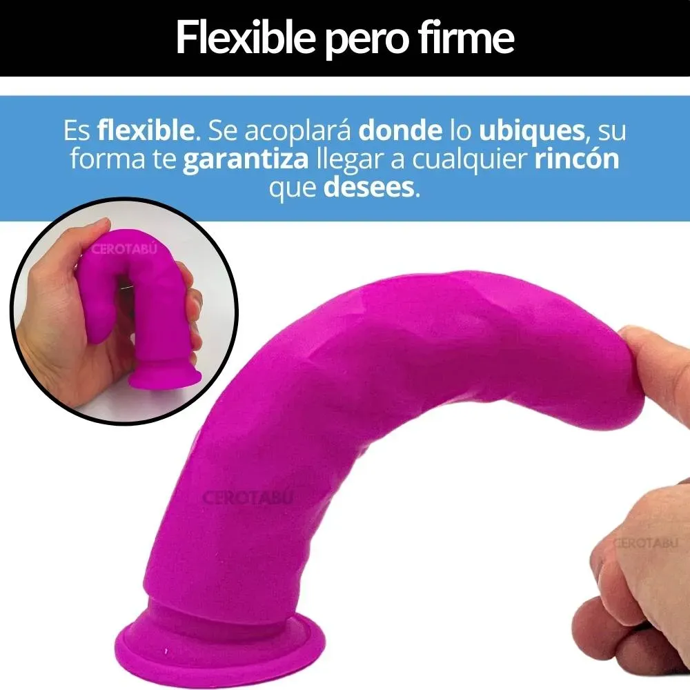 Dildo Realista Pene Texturizado Silicona Biomédica Chupa 17cm