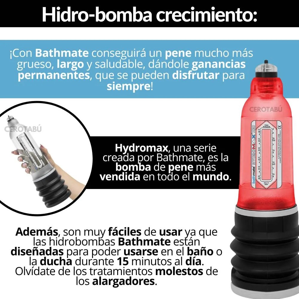 Bomba Hidrobomba Premium Succión Crecimiento Pene Grande x40