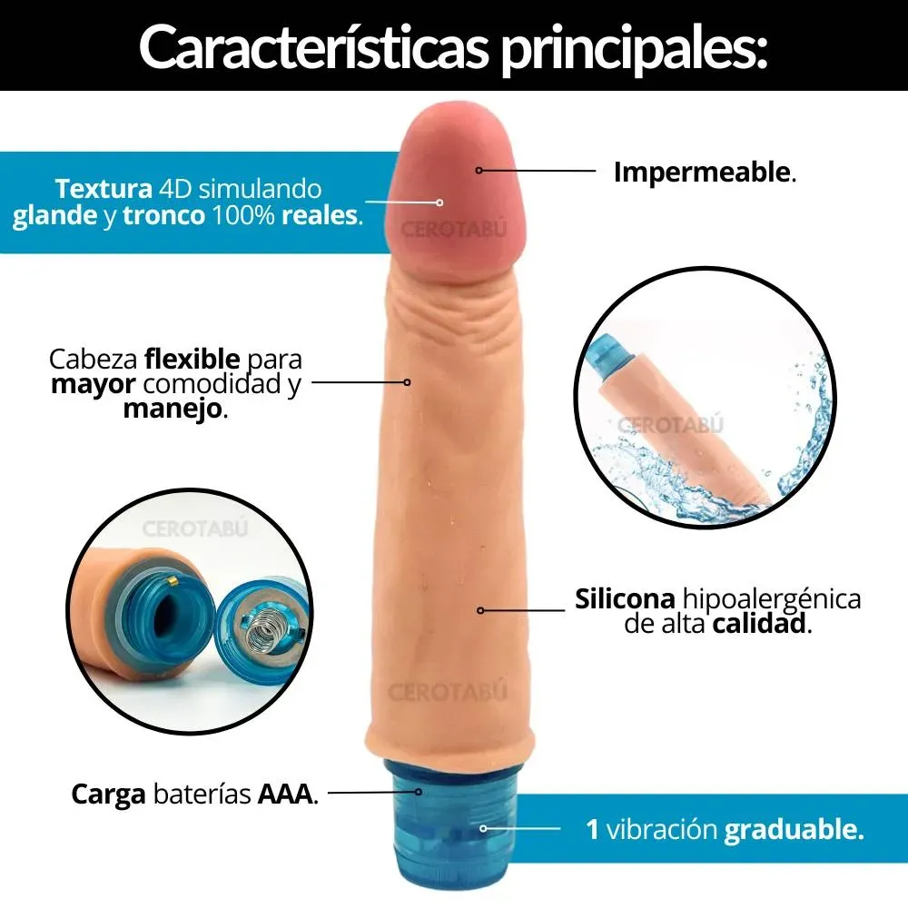 Vibrador Pene Consolador Textura Realista PuntoG Juguete Sexual