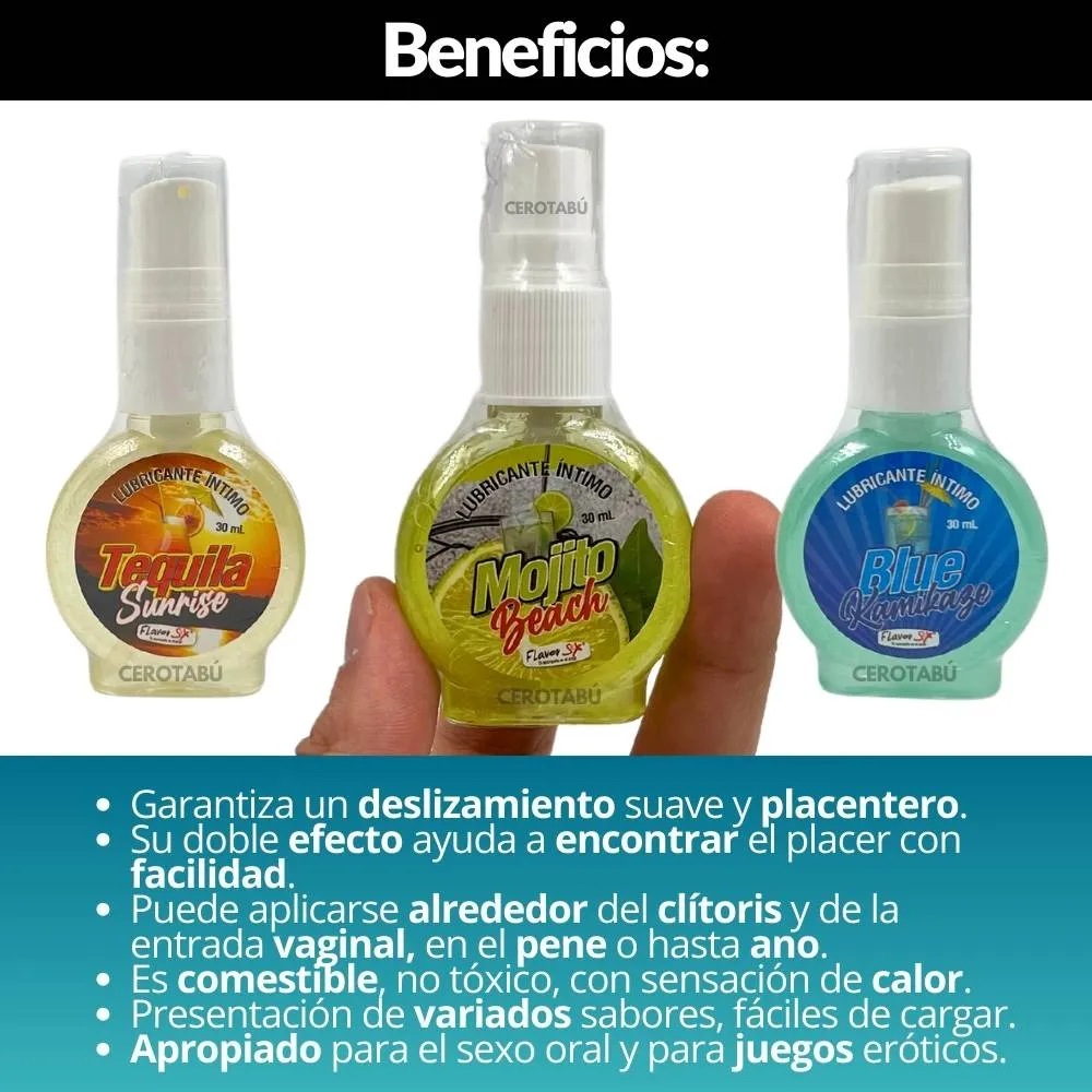 Lubricante Comestible Licor/Coctel Frío Caliente Sexo Oral 30ml 