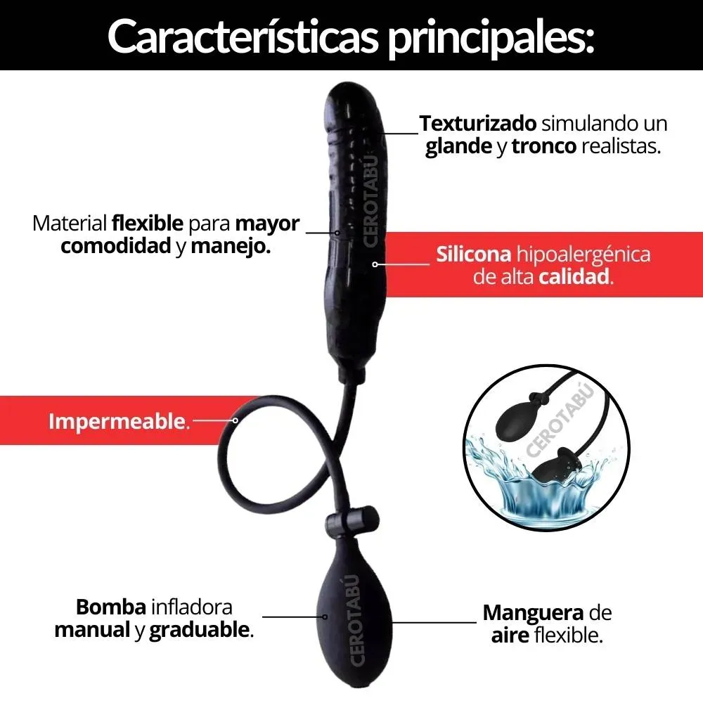 Dildo Inflable Consolador Vaginal Anal Pene + Tamaño Tarim