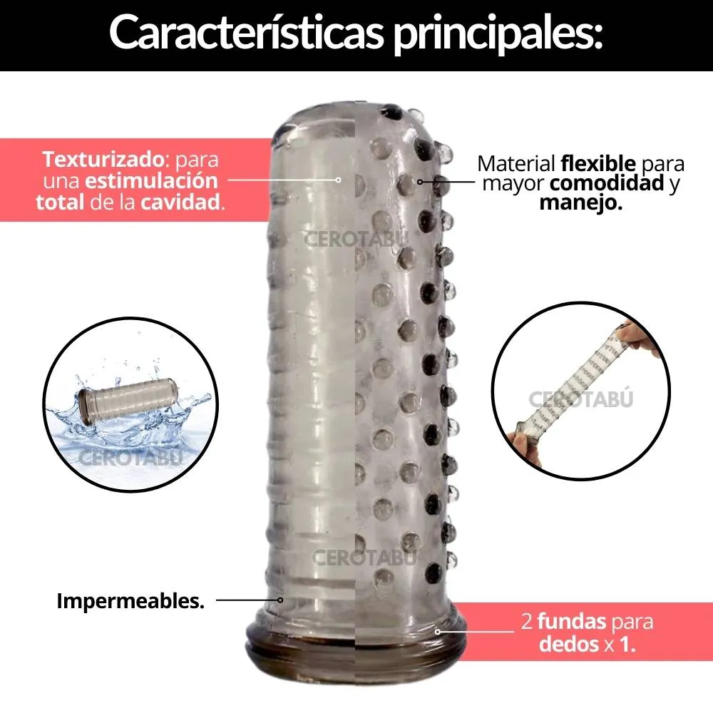 Funda Doble Para Dedos Masturbador Vaginal Anal 