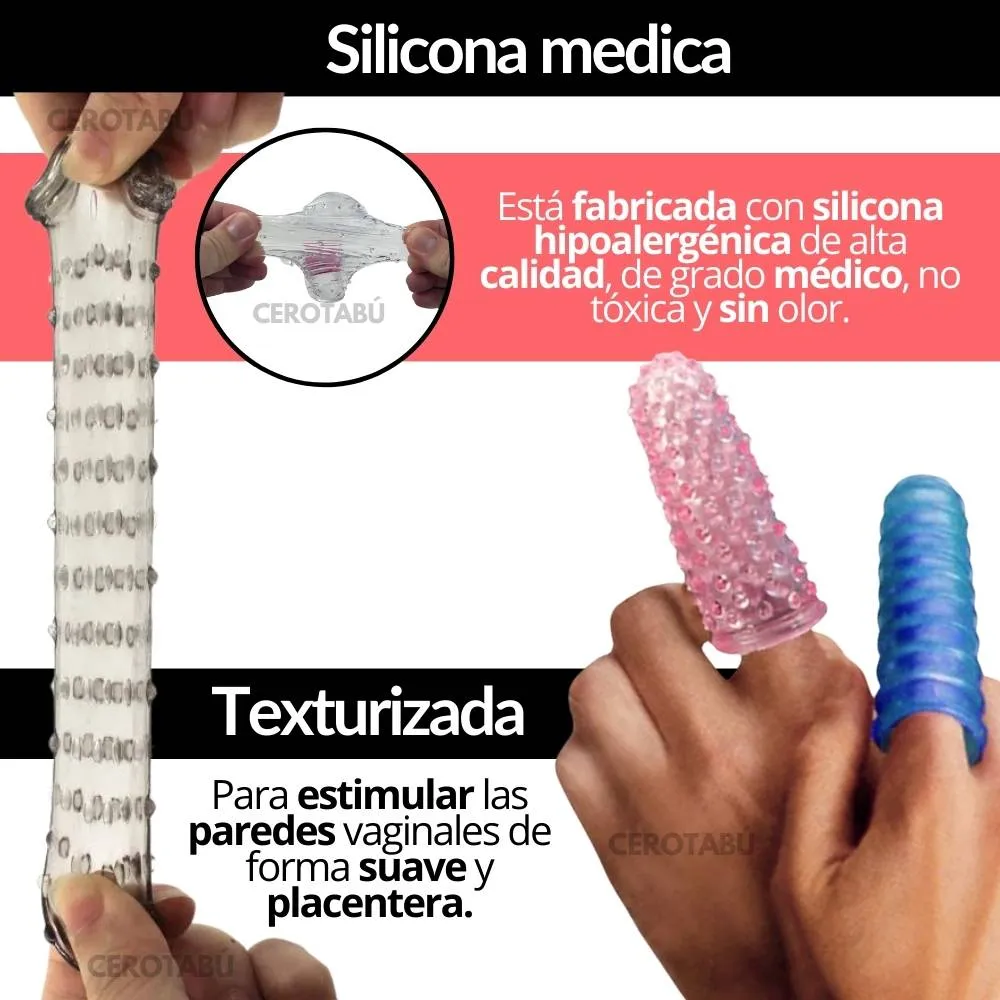 Funda Doble Para Dedos Masturbador Vaginal Anal 