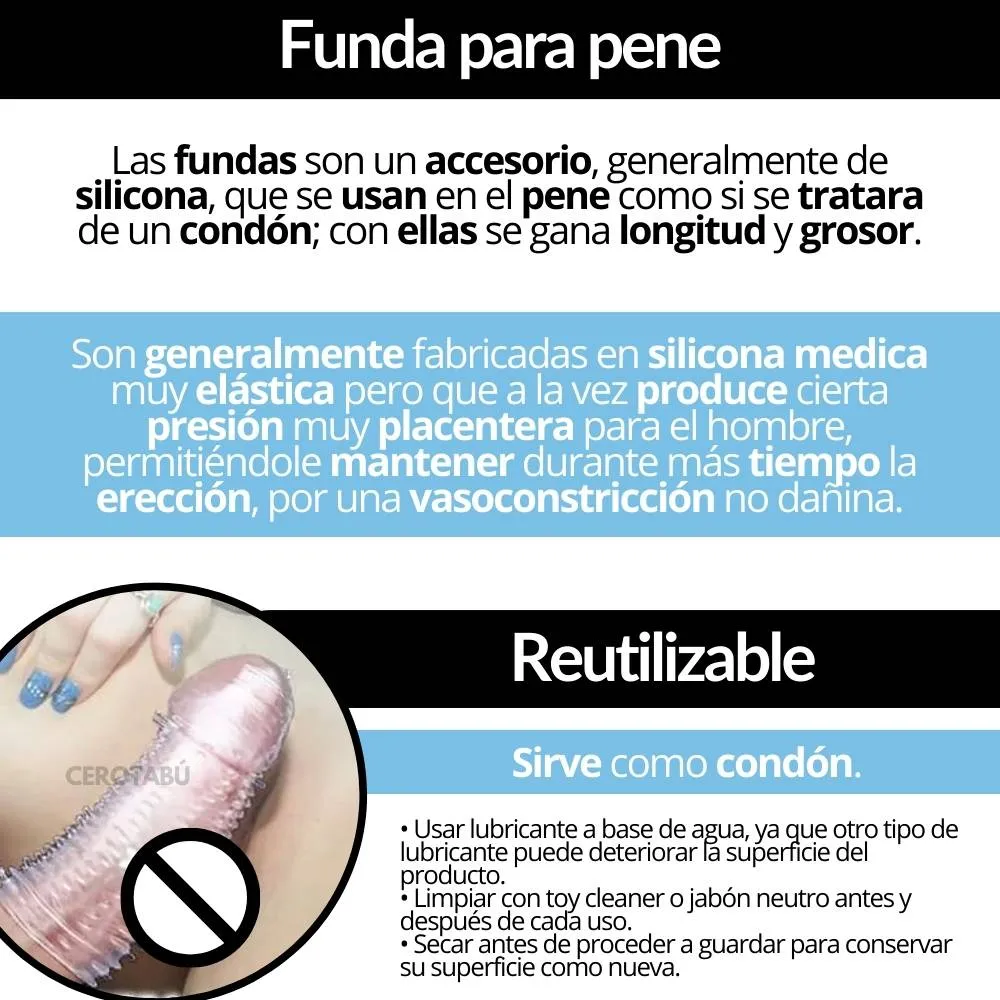 Funda Retardante Para Pene Adaptable Flexible Texturizada