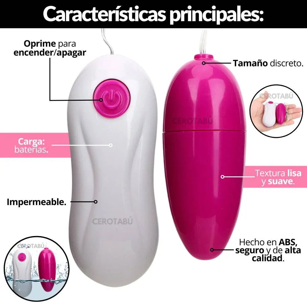 Vibrador Huevo Control Remoto Alámbrico