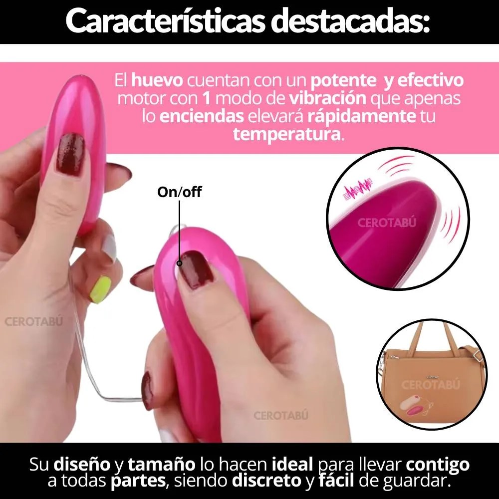 Vibrador Huevo Control Remoto Alámbrico