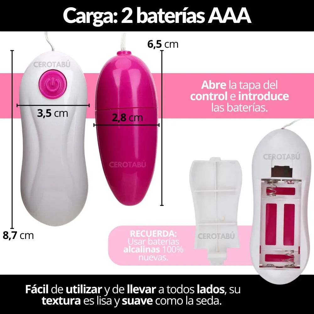 Vibrador Huevo Control Remoto Alámbrico