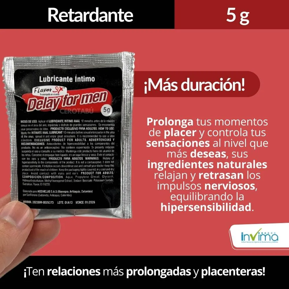 Lubricante Neutro + Retardante + Funda De Pene + Potenciador