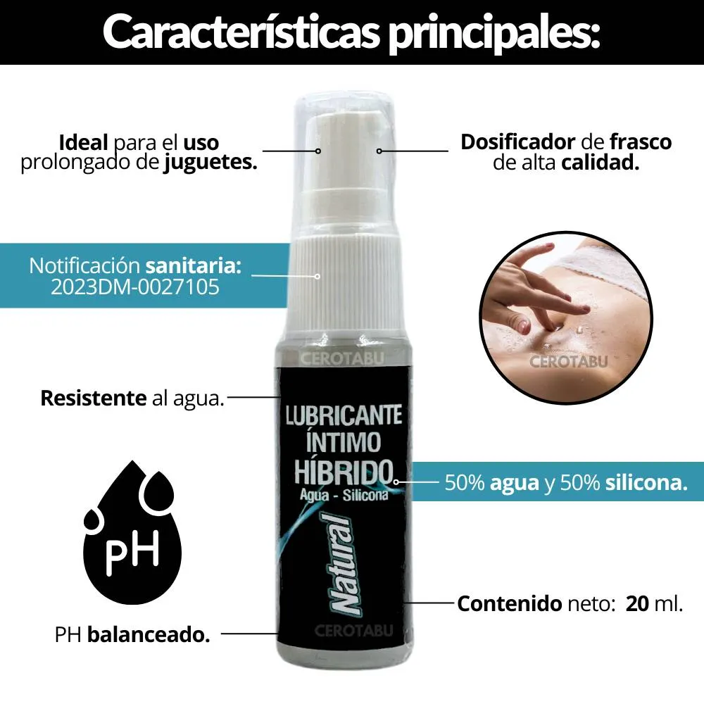 Lubricante Hibrido Base Agua Silicona Anal Vaginal 20ml