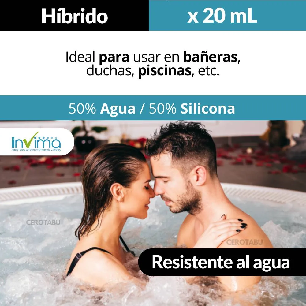 Lubricante Hibrido Base Agua Silicona Anal Vaginal 20ml