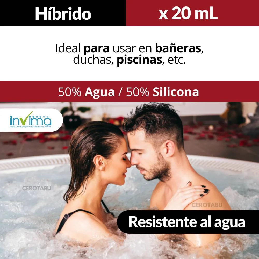 Lubricante Hibrido Base Agua Silicona Saborizado 20ml