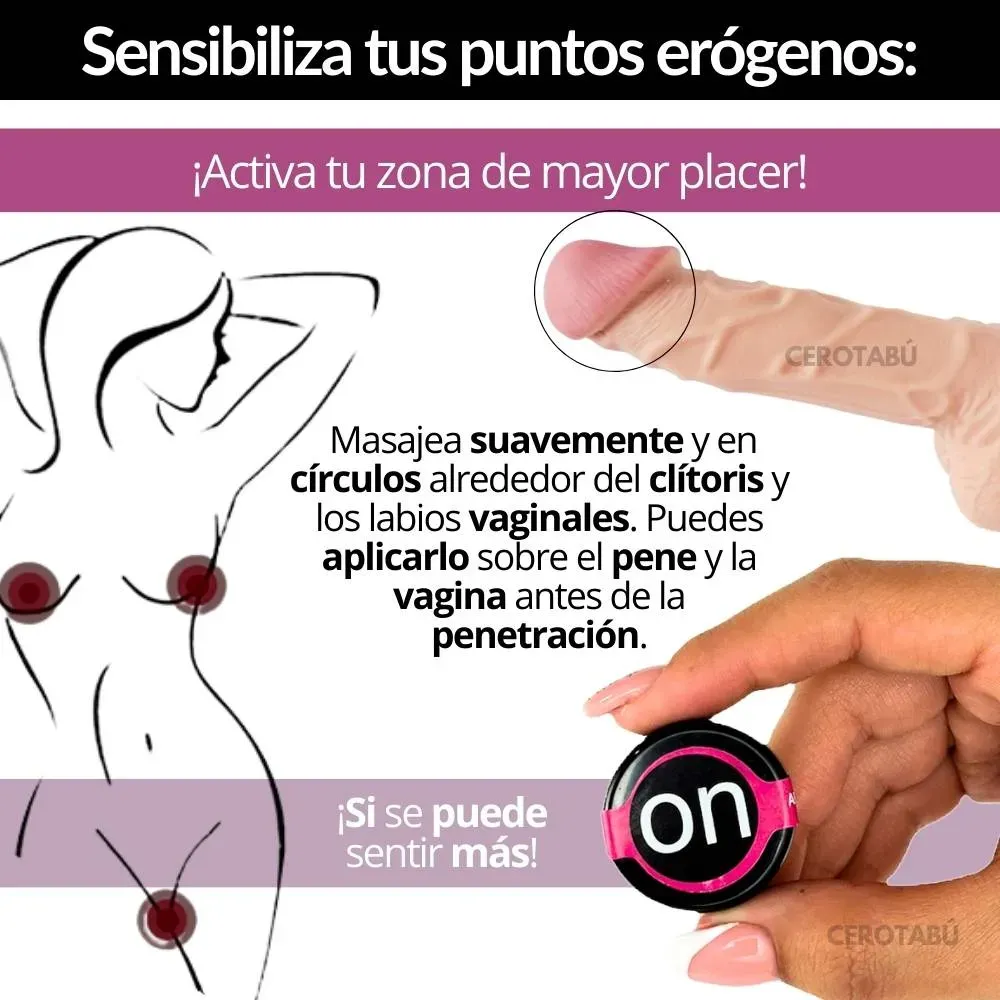 x3 Lubricante Multiorgasmos En Crema On +Placer +Sensibilidad