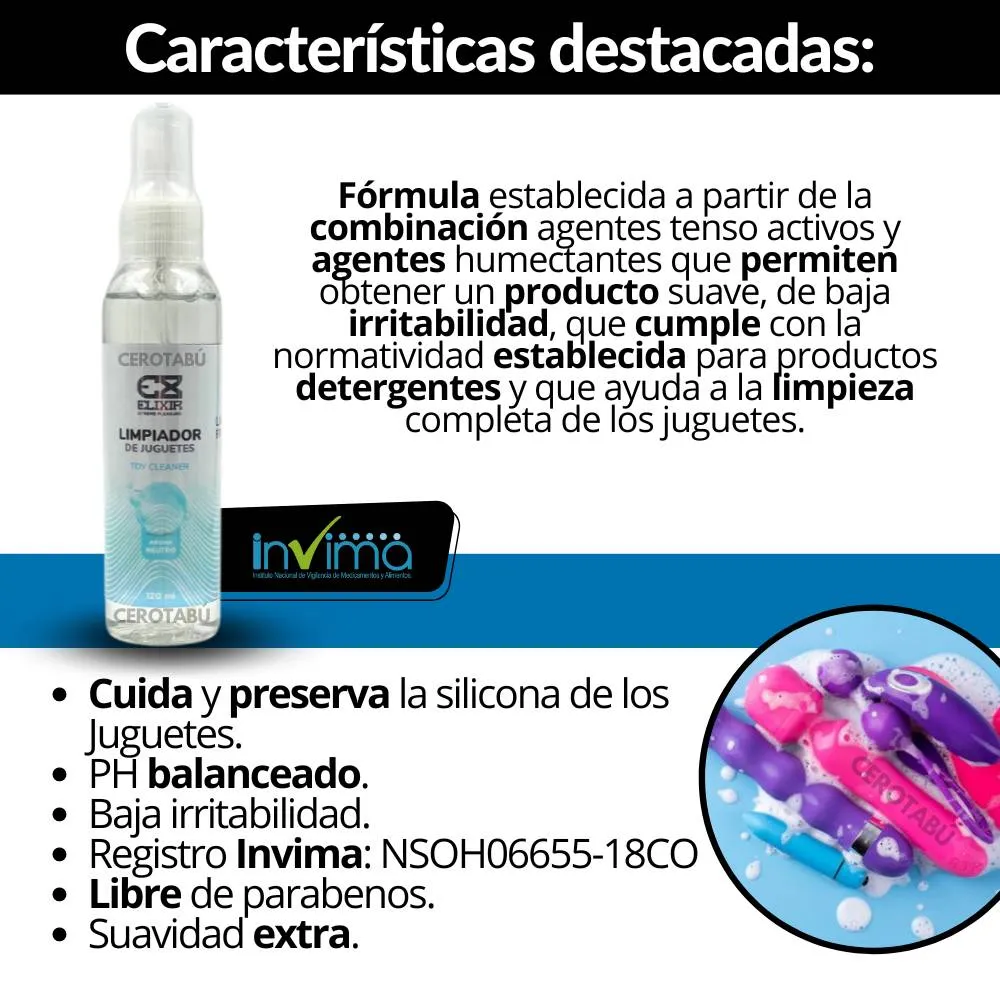 Toy Cleaner Limpiador Desinfectante De Juguetes Sexuales 120ml