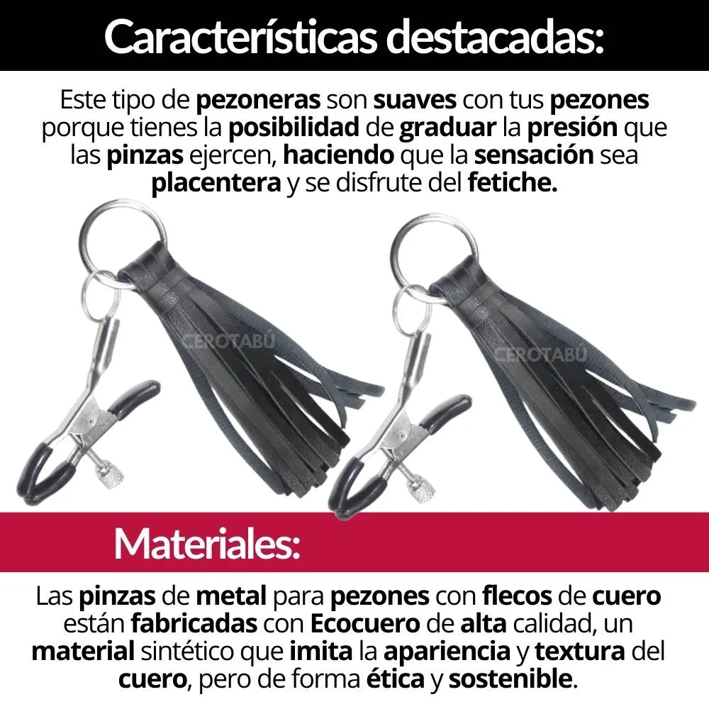 Pinza Pezoneras Bondage Fetiche Sado Ajustables BDSM 