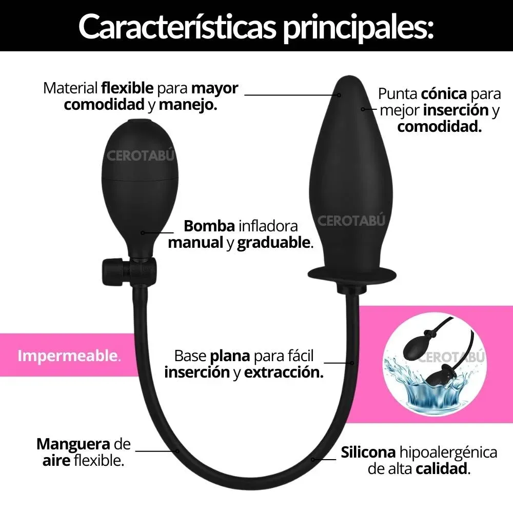 Plug Anal Inflable Dilatador Consolador Iniciador Anal