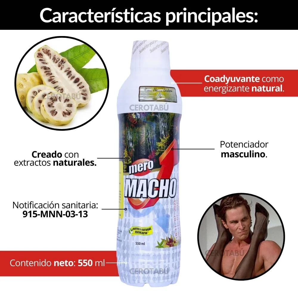 Potenciador Sexual Natural Jarabe Mero Macho 550ml 