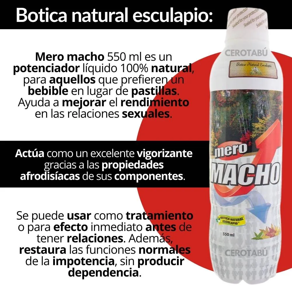 Potenciador Sexual Natural Jarabe Mero Macho 550ml 