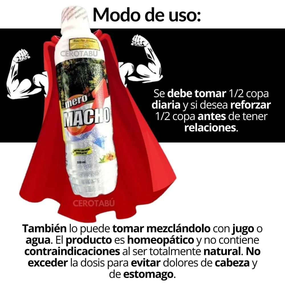 Potenciador Sexual Natural Jarabe Mero Macho 550ml 