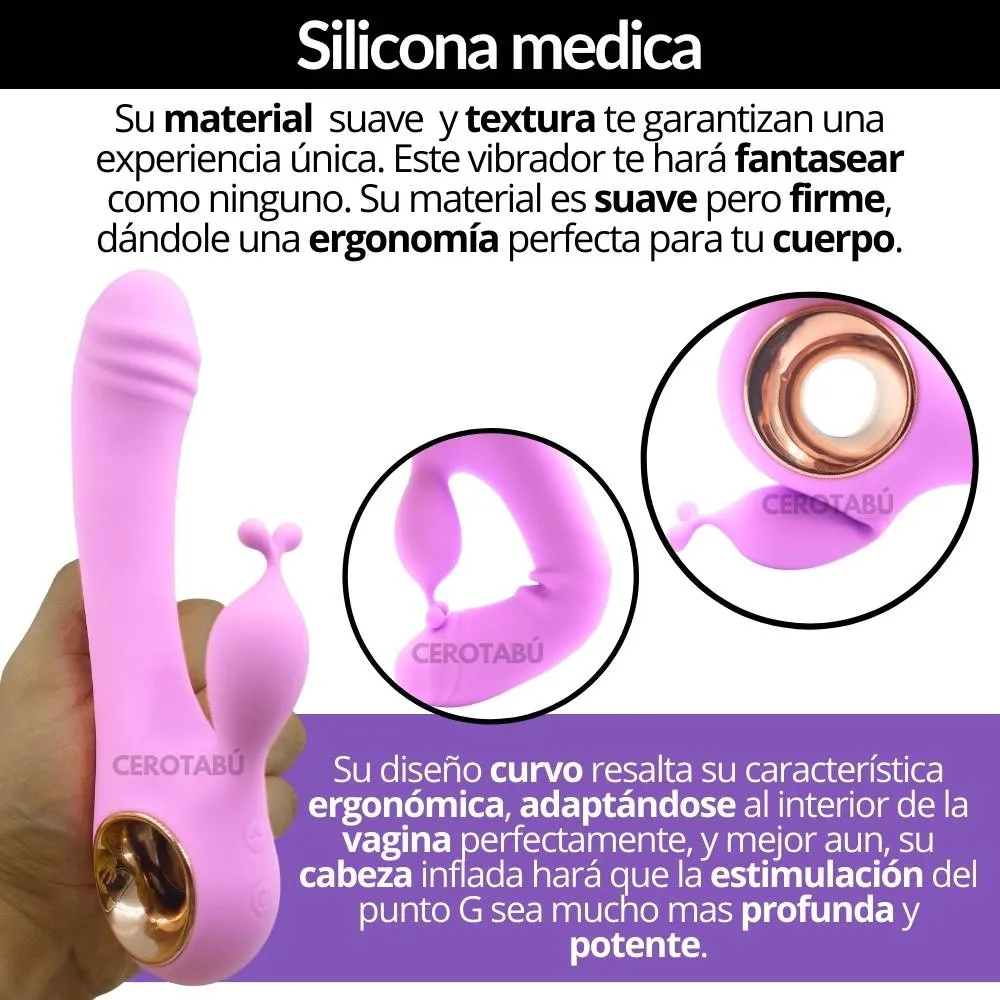 Vibrador Doble Estimulación Clítoris Punto G Recargable De Lujo