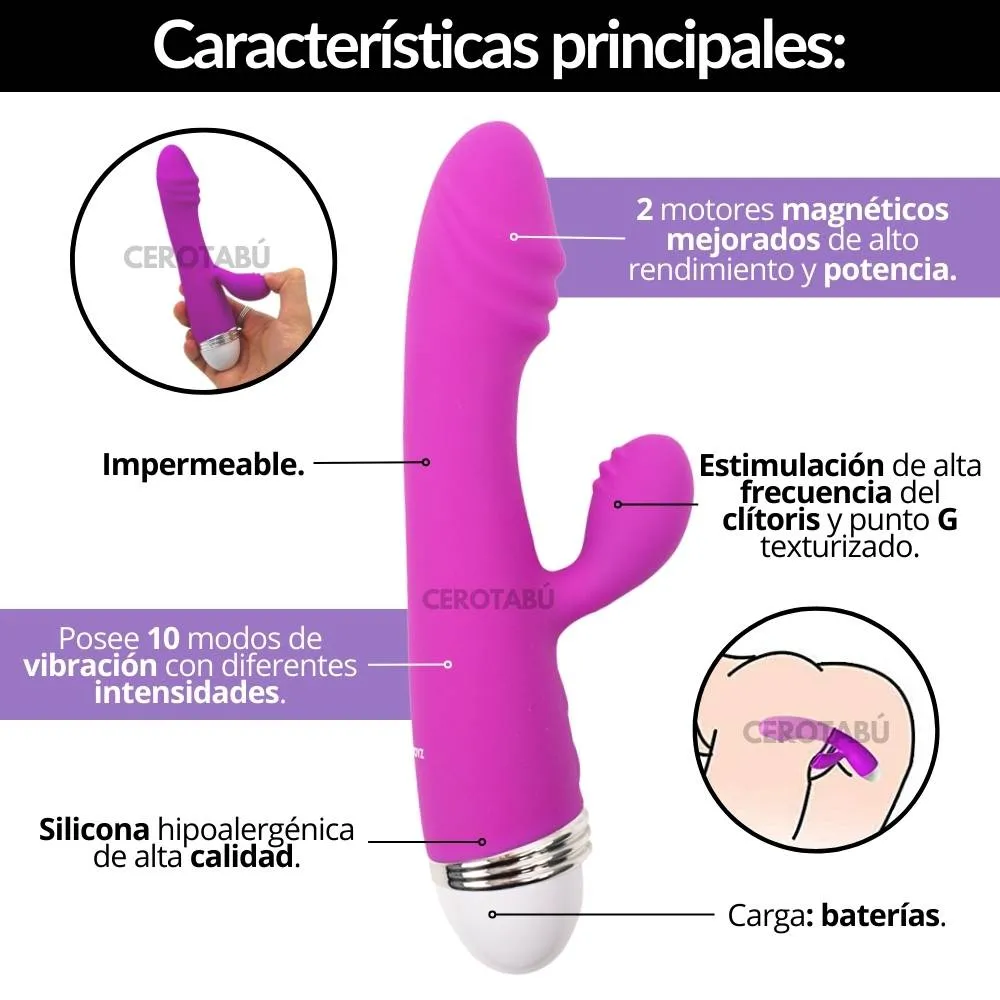 Vibrador Doble Estímulo Clítoris Y Punto G Texturizado 