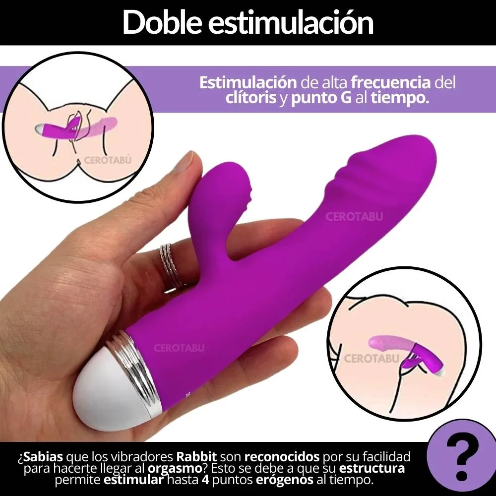 Vibrador Doble Estímulo Clítoris Y Punto G Texturizado 