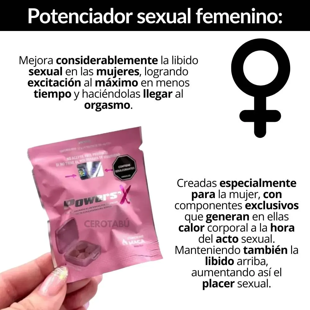 Potenciador Sexual Natural Femenino Energizante Power X x4 Unds