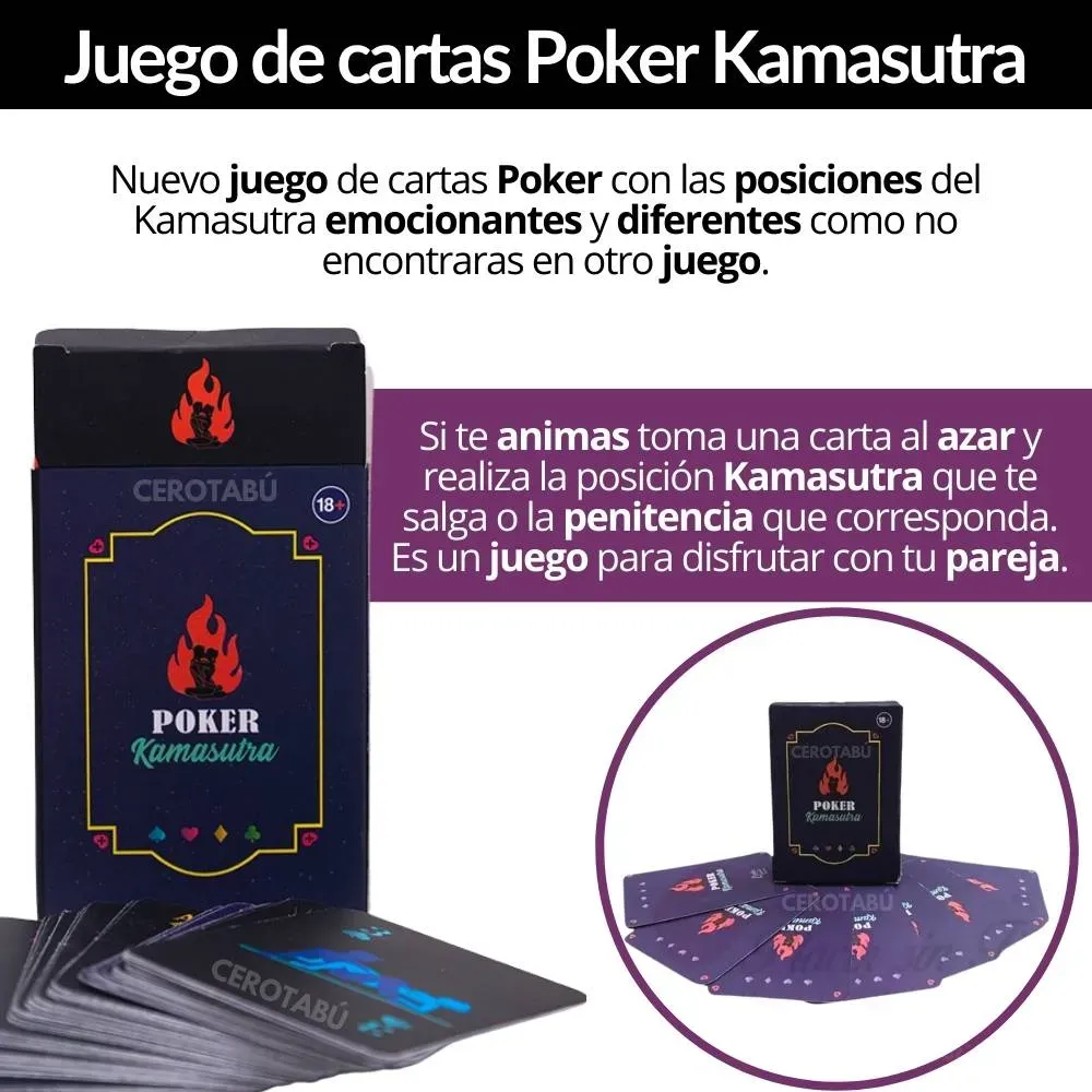 Juego De Mesa Erótico Adultos Cartas Poker Kamasutra Hetero 