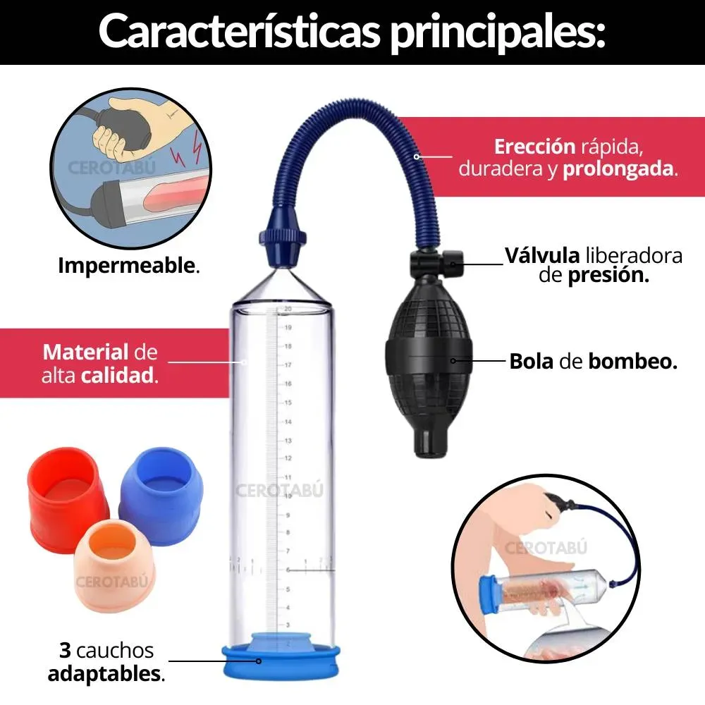 Bomba Peneana Succión Crecimiento Pene + Masturbador 