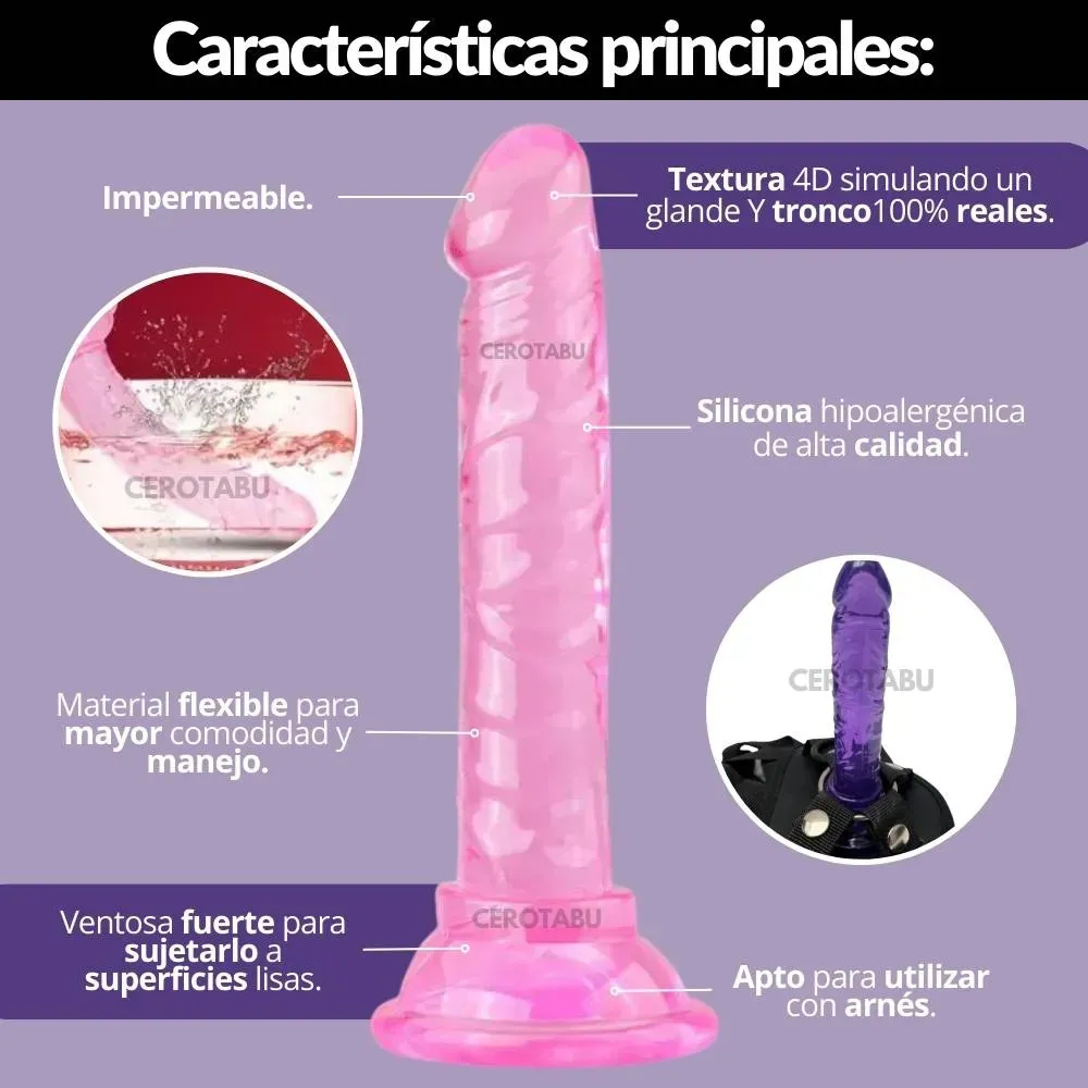 Dildo Realista  + Lubricante Neutro + Potenciador Sexual X4