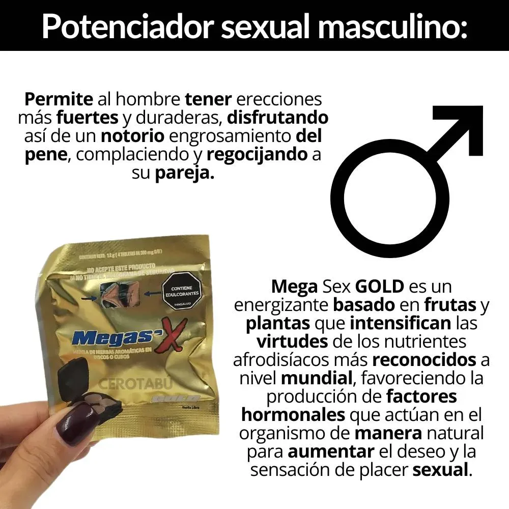 Potenciador Sexual Masculino Con Extractos Natural Megas X