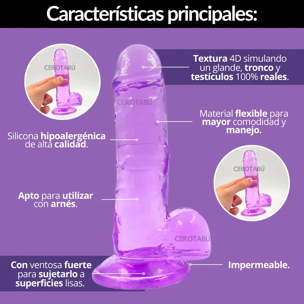 Kit Dildo Realista + Plug Anal + Vibrador Tipo Bala 