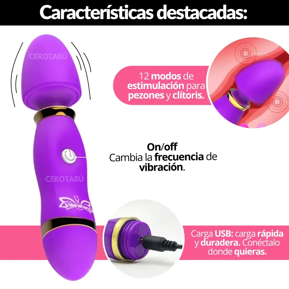 Vibrador Masajeador Clítoris Hitachi Recargable Juguete Sexual