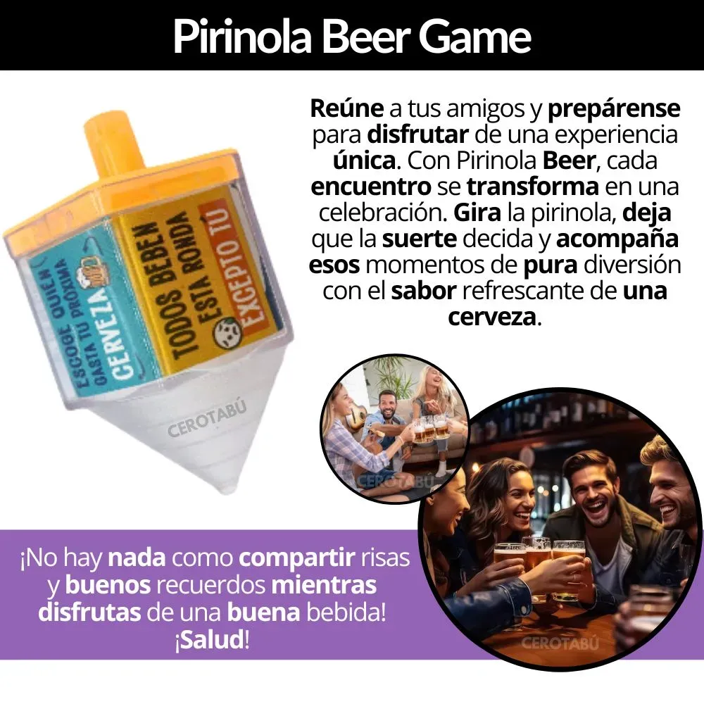 Pirinola Beer Games Juego De Mesa Amigos Cerveza 