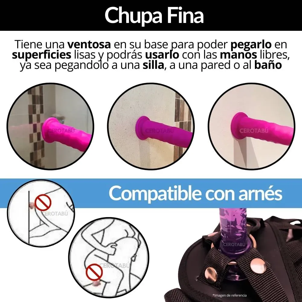 Dildo Realista Pene Texturizado Silicona Biomédica Chupa 17cm