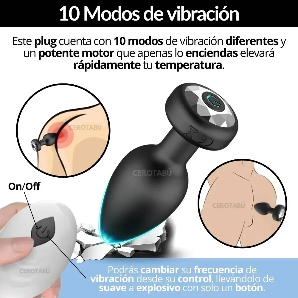 Plug Anal Vibrador Control A Distancia Masajeador Prostático