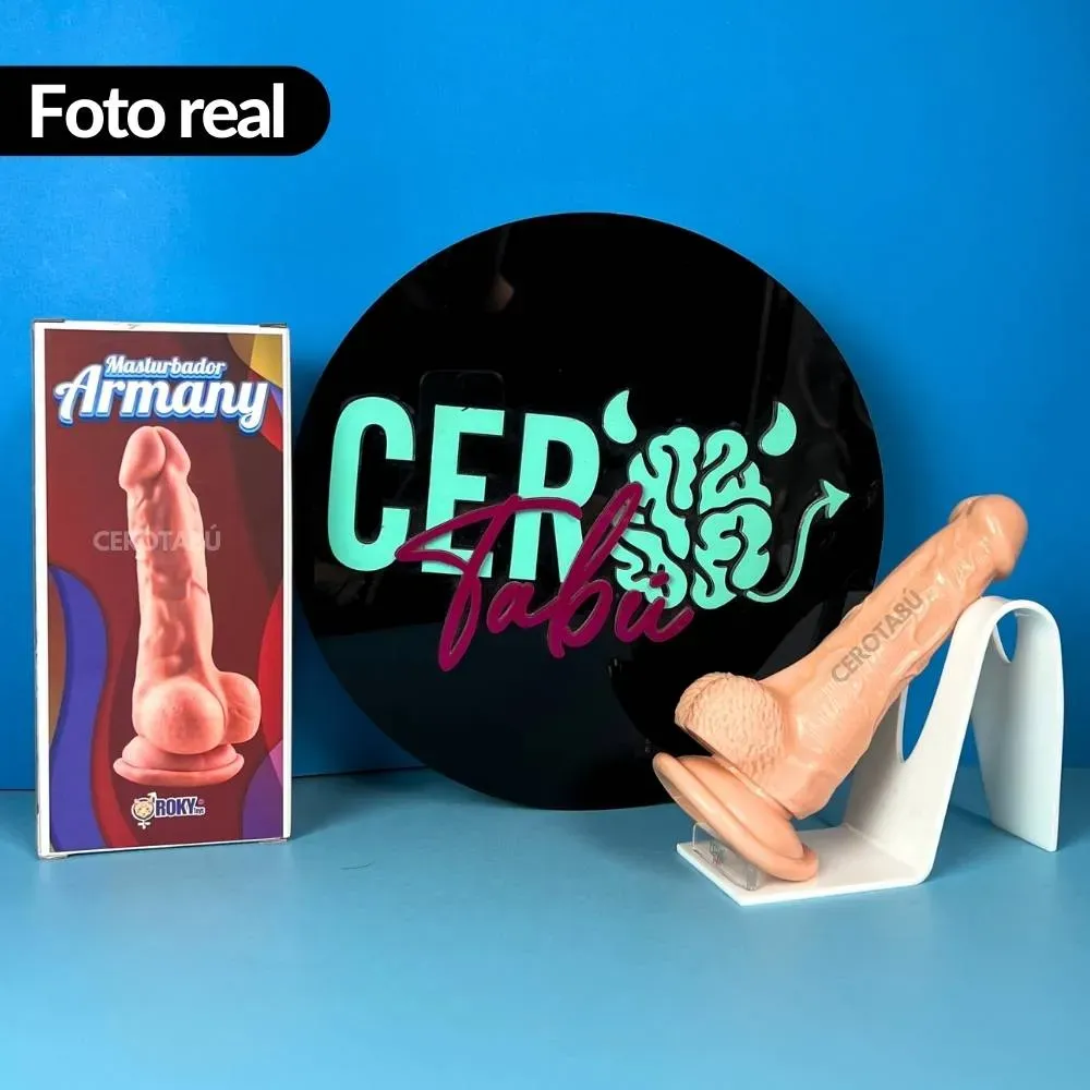 Dildo Realista Pene Consolador Con Chupa Silicona Biomédica 17 cm