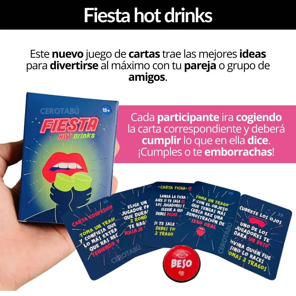 Juego De Mesa Erótico Cartas Para Adultos Fiesta Hot Drink 