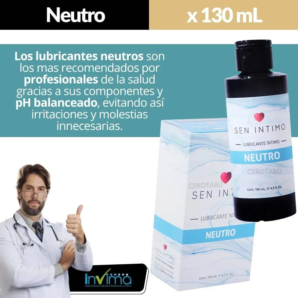 Lubricante Intimo Neutro Natural A Base De Agua 130 ml 