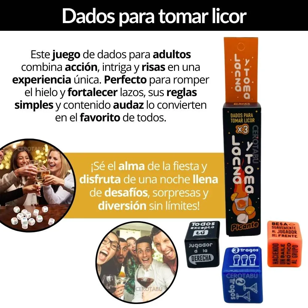 Dados Eróticos Lanza Y Toma Hot Juego De Mesa Para Adultos 