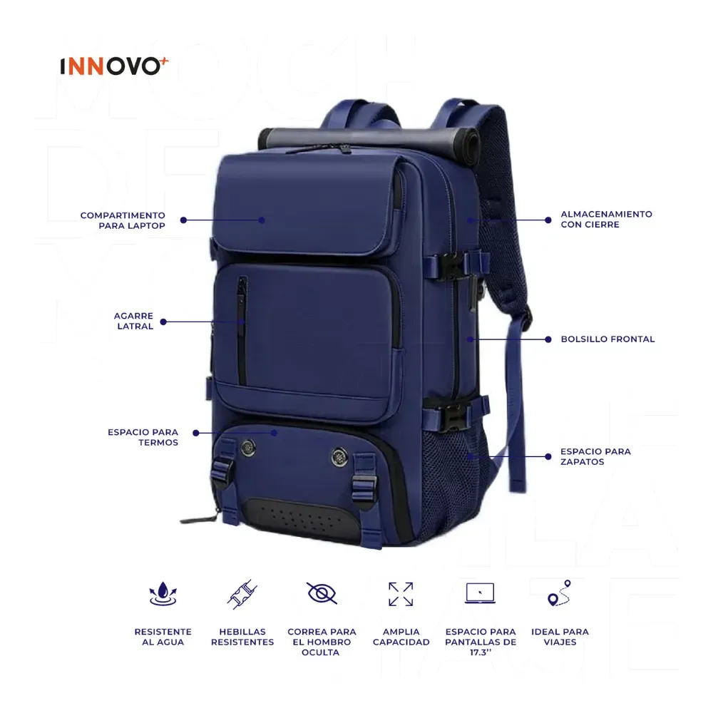 Bolso Morral Maleta Viajero Oficina Escolar Universitario Deportivo Todo En 1 Impermeable Con Soporte De Laptop