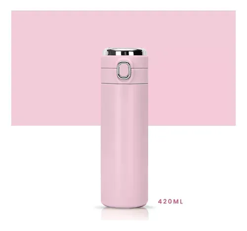 Termo Botella Portátil Conserva Temperatura Digital Led Acero Inoxidable Flask Innovo Rosado