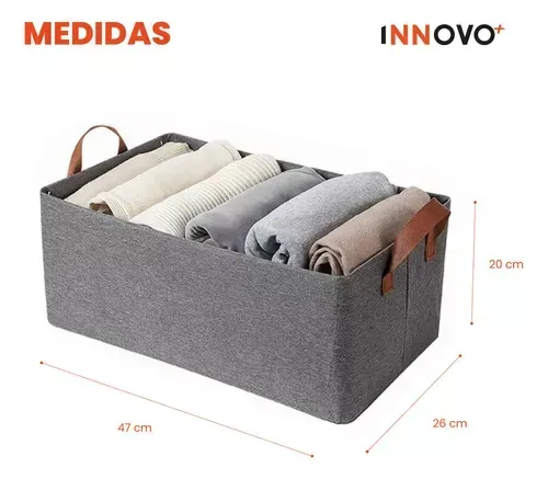 Organizador De Ropa Organiza Closet Caja Almacenamiento Gris