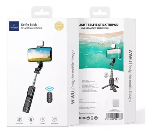 Tripode Selfie Monopod Wiwu Se Premium Con Luz Led Bluetooth