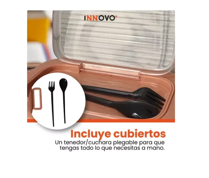 Portacomidas Recipiente Division Innovo Home Free Bpa Cubiertos